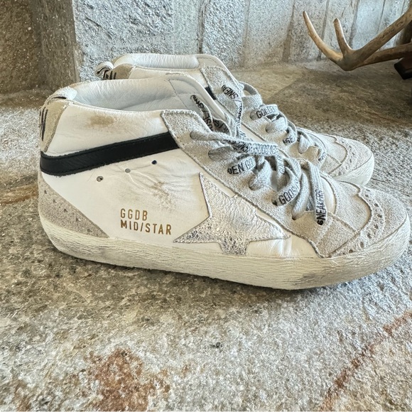 GOLDEN GOOSE Midstar White Tennis Shoes Size 34 - Picture 9 of 15